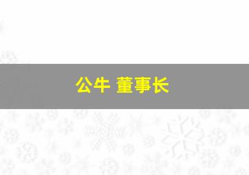 公牛 董事长